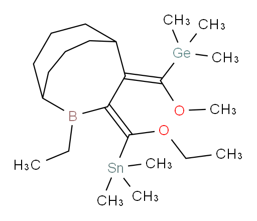 ((E)-((E)-3-(ethoxy(trimethylstannyl)methylene)-2-ethyl-2-borabicyclo[3.3.3]undecan-4-ylidene)(methoxy)methyl)trimethylgermane