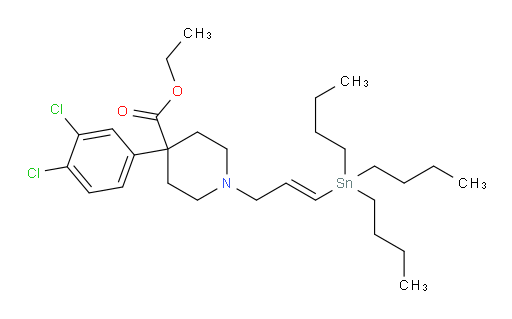 (E)-ethyl 4-(3,4-dichlorophenyl)-1-(3-(tributylstannyl)allyl)piperidine-4-carboxylate