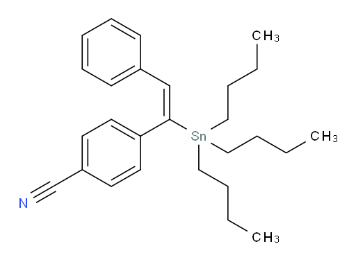 (E)-4-(2-苯基-1-(三丁基锡基)乙烯基)苯腈