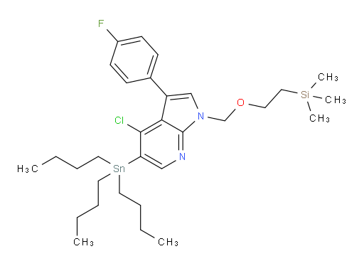 4-chloro-3-(4-fluorophenyl)-5-(tributylstannyl)-1-((2-(trimethylsilyl)ethoxy)methyl)-1H-pyrrolo[2,3-b]pyridine