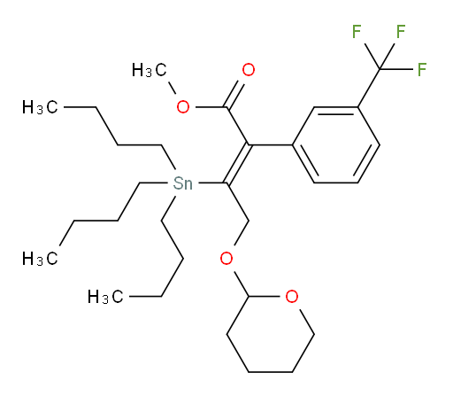 (Z)-methyl 4-((tetrahydro-2H-pyran-2-yl)oxy)-3-(tributylstannyl)-2-(3-(trifluoromethyl)phenyl)but-2-enoate