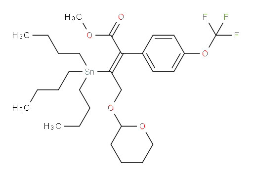 (Z)-methyl 4-((tetrahydro-2H-pyran-2-yl)oxy)-3-(tributylstannyl)-2-(4-(trifluoromethoxy)phenyl)but-2-enoate