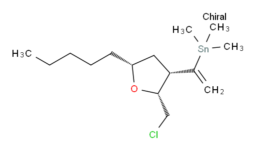 (1-((2R,3S,5R)-2-(chloromethyl)-5-pentyltetrahydrofuran-3-yl)vinyl)trimethylstannane