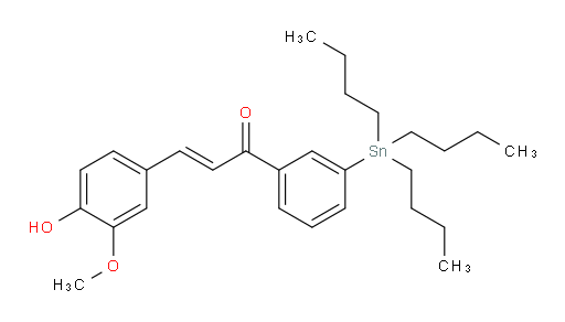 (E)-3-(4-羟基-3-甲氧基苯基)-1-(3-(三丁基锡基)苯基)丙-2-烯-1-酮