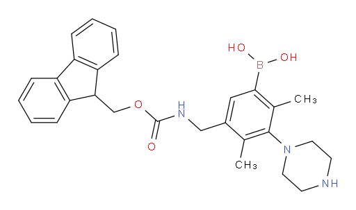 {5-[({[(9H-fluoren-9-yl)methoxy]carbonyl}amino)methyl]-2,4-dimethyl-3-(piperazin-1-yl)phenyl}boronic acid