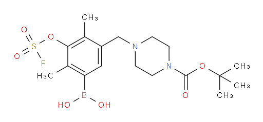 [5-({4-[(tert-butoxy)carbonyl]piperazin-1-yl}methyl)-3-[(fluorosulfonyl)oxy]-2,4-dimethylphenyl]boronic acid
