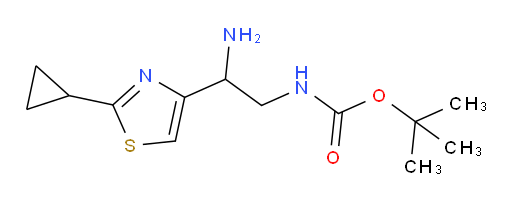 tert-butyl N-[2-amino-2-(2-cyclopropyl-1,3-thiazol-4-yl)ethyl]carbamate
