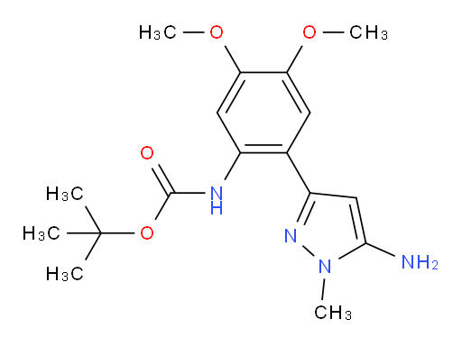 tert-butyl N-[2-(5-amino-1-methyl-1H-pyrazol-3-yl)-4,5-dimethoxyphenyl]carbamate