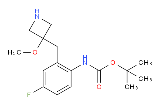 tert-butyl N-{4-fluoro-2-[(3-methoxyazetidin-3-yl)methyl]phenyl}carbamate