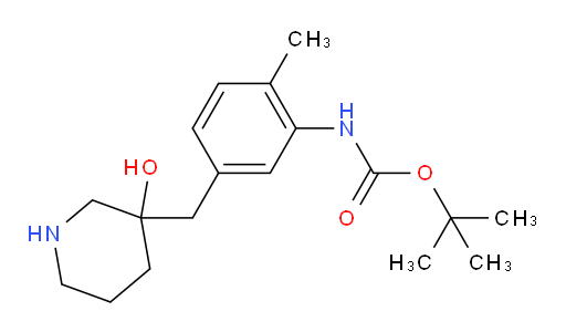 tert-butyl N-{5-[(3-hydroxypiperidin-3-yl)methyl]-2-methylphenyl}carbamate