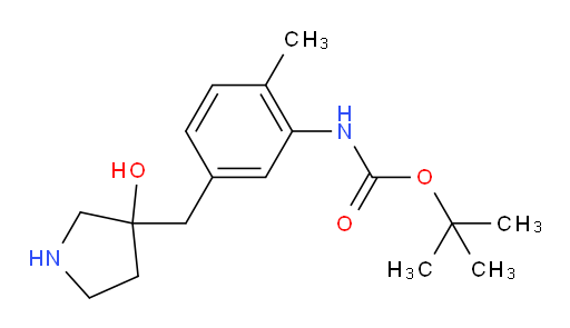 tert-butyl N-{5-[(3-hydroxypyrrolidin-3-yl)methyl]-2-methylphenyl}carbamate
