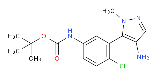 tert-butyl N-[3-(4-amino-1-methyl-1H-pyrazol-5-yl)-4-chlorophenyl]carbamate