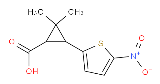 2,2-dimethyl-3-(5-nitrothiophen-2-yl)cyclopropane-1-carboxylic acid