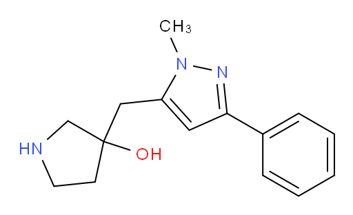 3-[(1-methyl-3-phenyl-1H-pyrazol-5-yl)methyl]pyrrolidin-3-ol