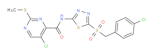 5-chloro-N-{5-[(4-chlorophenyl)methanesulfonyl]-1,3,4-thiadiazol-2-yl}-2-(methylsulfanyl)pyrimidine-4-carboxamide