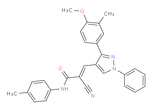 2-cyano-3-[3-(4-methoxy-3-methylphenyl)-1-phenyl-1H-pyrazol-4-yl]-N-(4-methylphenyl)prop-2-enamide