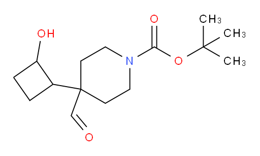 tert-butyl 4-formyl-4-(2-hydroxycyclobutyl)piperidine-1-carboxylate