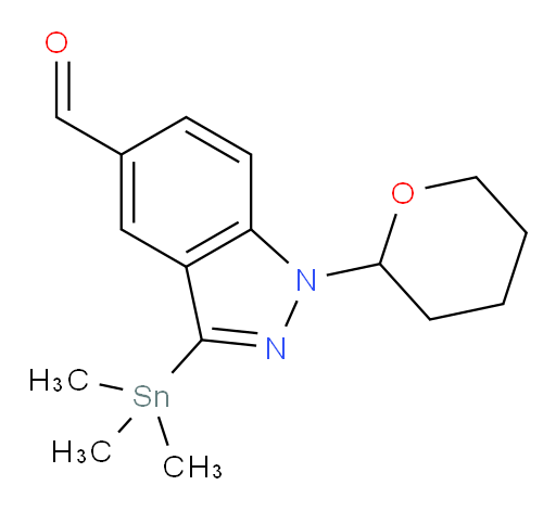 1-(tetrahydro-2H-pyran-2-yl)-3-(trimethylstannyl)-1H-indazole-5-carbaldehyde