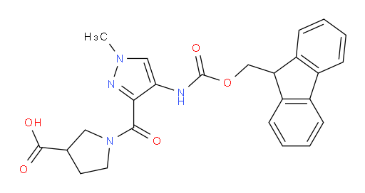 1-[4-({[(9H-fluoren-9-yl)methoxy]carbonyl}amino)-1-methyl-1H-pyrazole-3-carbonyl]pyrrolidine-3-carboxylic acid