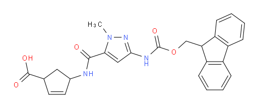 4-[3-({[(9H-fluoren-9-yl)methoxy]carbonyl}amino)-1-methyl-1H-pyrazole-5-amido]cyclopent-2-ene-1-carboxylic acid