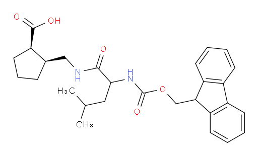 rac-(1R,2S)-2-{[2-({[(9H-fluoren-9-yl)methoxy]carbonyl}amino)-4-methylpentanamido]methyl}cyclopentane-1-carboxylic acid