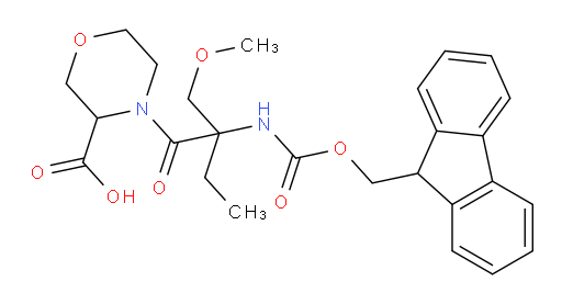 4-[2-({[(9H-fluoren-9-yl)methoxy]carbonyl}amino)-2-(methoxymethyl)butanoyl]morpholine-3-carboxylic acid