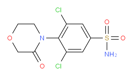 3,5-dichloro-4-(3-oxomorpholin-4-yl)benzene-1-sulfonamide