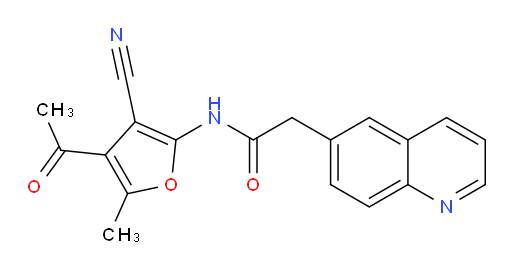 N-(4-acetyl-3-cyano-5-methylfuran-2-yl)-2-(quinolin-6-yl)acetamide