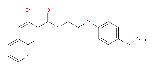 3-bromo-N-(2-(4-methoxyphenoxy)ethyl)-1,8-naphthyridine-2-carboxamide