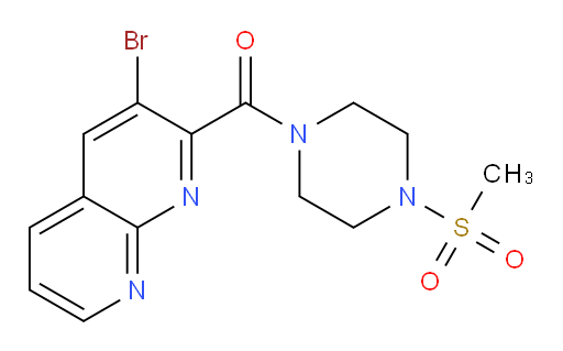 (3-bromo-1,8-naphthyridin-2-yl)(4-(methylsulfonyl)piperazin-1-yl)methanone