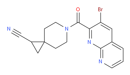 6-(3-bromo-1,8-naphthyridine-2-carbonyl)-6-azaspiro[2.5]octane-1-carbonitrile
