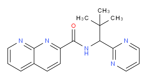 N-(2,2-dimethyl-1-(pyrimidin-2-yl)propyl)-1,8-naphthyridine-2-carboxamide