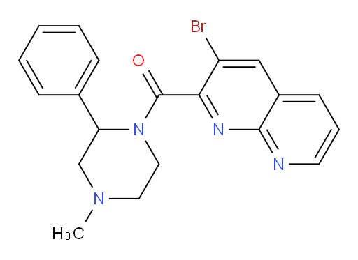 (3-bromo-1,8-naphthyridin-2-yl)(4-methyl-2-phenylpiperazin-1-yl)methanone