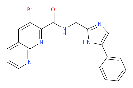 3-bromo-N-((5-phenyl-1H-imidazol-2-yl)methyl)-1,8-naphthyridine-2-carboxamide