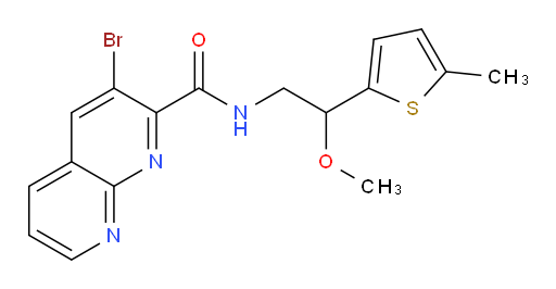 3-bromo-N-(2-methoxy-2-(5-methylthiophen-2-yl)ethyl)-1,8-naphthyridine-2-carboxamide