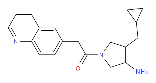 1-(3-amino-4-(cyclopropylmethyl)pyrrolidin-1-yl)-2-(quinolin-6-yl)ethanone