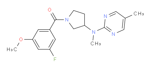 (3-fluoro-5-methoxyphenyl)(3-(methyl(5-methylpyrimidin-2-yl)amino)pyrrolidin-1-yl)methanone