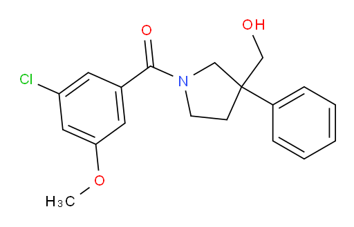 (3-chloro-5-methoxyphenyl)(3-(hydroxymethyl)-3-phenylpyrrolidin-1-yl)methanone