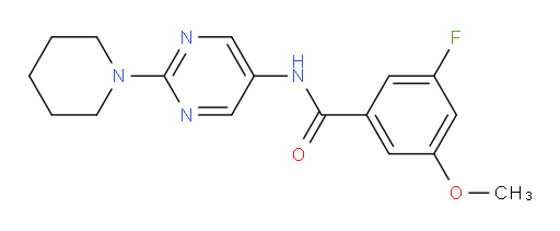 3-fluoro-5-methoxy-N-(2-(piperidin-1-yl)pyrimidin-5-yl)benzamide