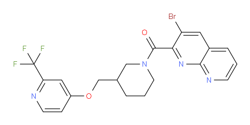 (3-bromo-1,8-naphthyridin-2-yl)(3-(((2-(trifluoromethyl)pyridin-4-yl)oxy)methyl)piperidin-1-yl)methanone