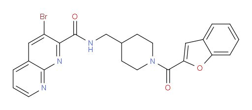 N-((1-(benzofuran-2-carbonyl)piperidin-4-yl)methyl)-3-bromo-1,8-naphthyridine-2-carboxamide