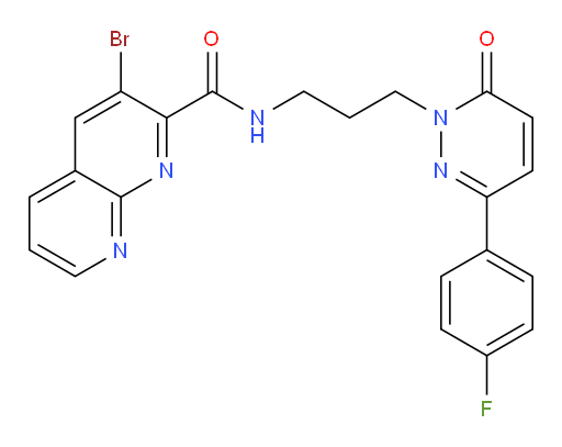 3-bromo-N-(3-(3-(4-fluorophenyl)-6-oxopyridazin-1(6H)-yl)propyl)-1,8-naphthyridine-2-carboxamide