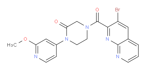 4-(3-bromo-1,8-naphthyridine-2-carbonyl)-1-(2-methoxypyridin-4-yl)piperazin-2-one