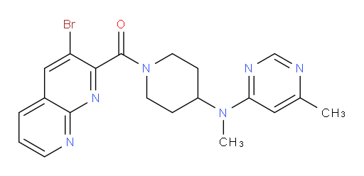 (3-bromo-1,8-naphthyridin-2-yl)(4-(methyl(6-methylpyrimidin-4-yl)amino)piperidin-1-yl)methanone