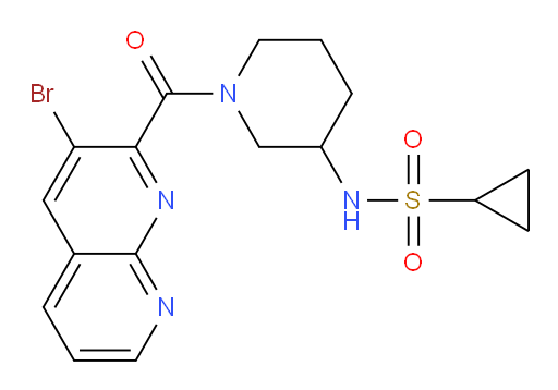N-(1-(3-bromo-1,8-naphthyridine-2-carbonyl)piperidin-3-yl)cyclopropanesulfonamide