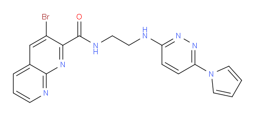 N-(2-((6-(1H-pyrrol-1-yl)pyridazin-3-yl)amino)ethyl)-3-bromo-1,8-naphthyridine-2-carboxamide
