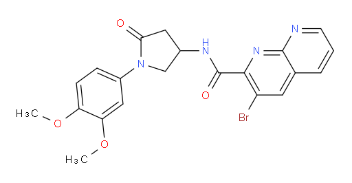 3-bromo-N-(1-(3,4-dimethoxyphenyl)-5-oxopyrrolidin-3-yl)-1,8-naphthyridine-2-carboxamide