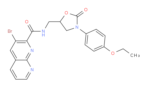 3-bromo-N-((3-(4-ethoxyphenyl)-2-oxooxazolidin-5-yl)methyl)-1,8-naphthyridine-2-carboxamide