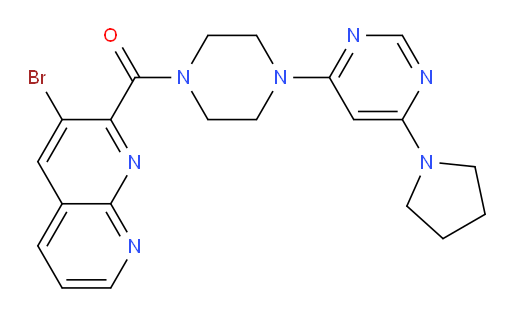 (3-bromo-1,8-naphthyridin-2-yl)(4-(6-(pyrrolidin-1-yl)pyrimidin-4-yl)piperazin-1-yl)methanone