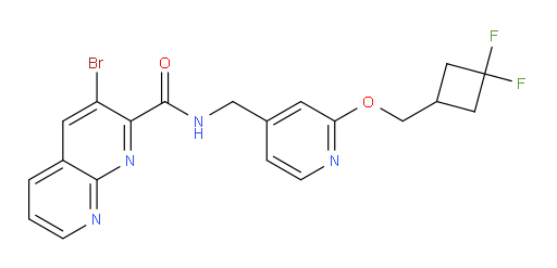 3-bromo-N-((2-((3,3-difluorocyclobutyl)methoxy)pyridin-4-yl)methyl)-1,8-naphthyridine-2-carboxamide
